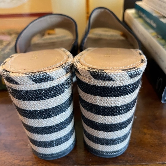 Kate Spade New York Ibiza Platform Sandals Black White Stripe - Picture 9 of 14